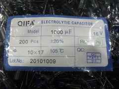 原裝正品，廠家直銷16v1000UF（10*17）-- 廣奇發電子有限公司
